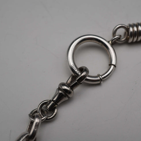 Cadena de plata de ley con diseño industrial vintage, 61 cm, 76 g