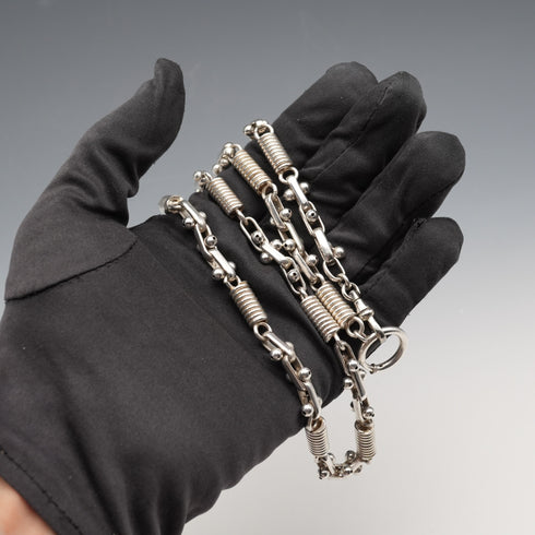 Cadena de plata de ley con diseño industrial vintage, 61 cm, 76 g