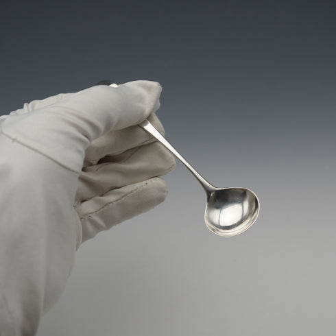 1794 Antique English Sterling Silver Salt Spoon, Old English Pattern, Solomon Hougham, 8g