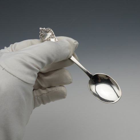 Cuchara trefid de plata de ley, vintage británica de 1977, conmemorativa del Jubileo de Plata de Isabel II, 14 g