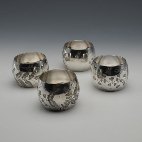 Set of 4 British Antique Silver-Plated Napkin Rings