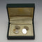 British Vintage Sterling Silver Oval Cufflinks, 11.7g, with Case