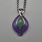 Vintage Sterling Silver Dual-Stone (Purple & Green) Pendant with Chain