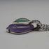 Colgante vintage de plata de ley con doble piedra (púrpura y verde), incluye cadena