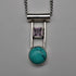 Vintage Sterling Silver Dual Stone (Turquoise & Amethyst Color) Pendant with Chain