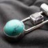Vintage Sterling Silver Dual Stone (Turquoise & Amethyst Color) Pendant with Chain