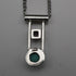 Vintage Sterling Silver Dual Stone (Turquoise & Amethyst Color) Pendant with Chain