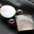 Vintage Sterling Silver Arts & Crafts Style Multi-Stone Pendant with Chain