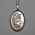 1977 Vintage British Sterling Silver Robin Relief Oval Pendant, 14g total, with Sterling Silver Chain