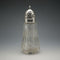 Azucarero antiguo inglés de 1907, cristal tallado y tapa de plata de ley, Robert Pringle