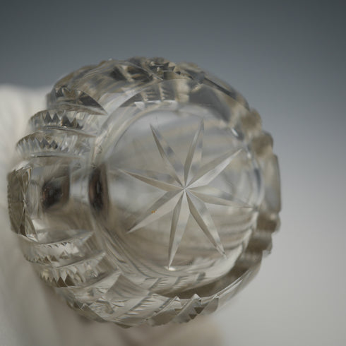 1907 British Antique Cut Glass & Sterling Silver Lid Sugar Caster by Robert Pringle
