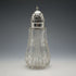 Azucarero antiguo inglés de 1907, cristal tallado y tapa de plata de ley, Robert Pringle