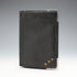 1908 British Antique Sterling Silver Ornamented Black Leather Wallet, Edward Langridge & Co.