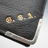 1908 British Antique Sterling Silver Ornamented Black Leather Wallet, Edward Langridge & Co.