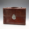 1908 British Antique Sterling Silver-Mounted Brown Leather Organizer, Percy Milbourn