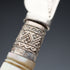 Circa 1900 English Antique Mother-of-Pearl Handle Dessert Cutlery Set (12 Pairs), Sterling Silver Ornamentation, John Round & Son, in Wooden Case