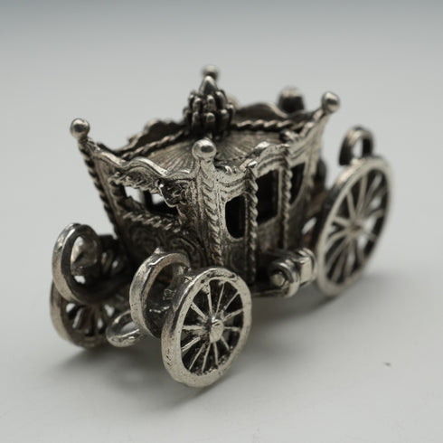 英国复古黄金马车(Gold State Coach)银质吊坠 12g