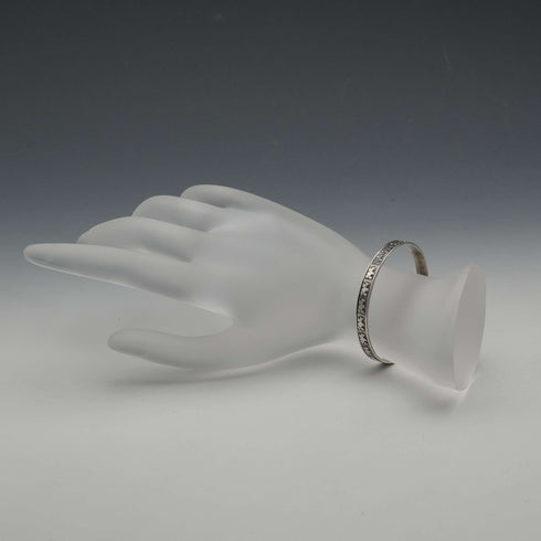 Vintage Teddy Bear Ornament Sterling Silver Adjustable Children's Bangle 6g