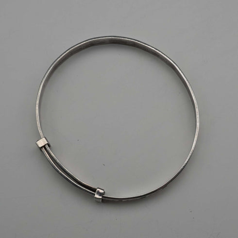 Vintage Teddy Bear Ornament Sterling Silver Adjustable Children's Bangle 6g