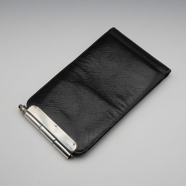 1892 Antique English Sterling Silver Card Case with Propelling Pencil, Lucas Brothers
