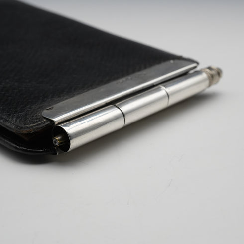 Estuche para tarjetas de plata esterlina antigua británica de 1892 con lápiz retráctil, Lucas Brothers