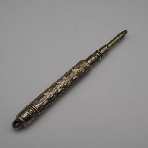 Estuche para tarjetas de plata esterlina antigua británica de 1892 con lápiz retráctil, Lucas Brothers