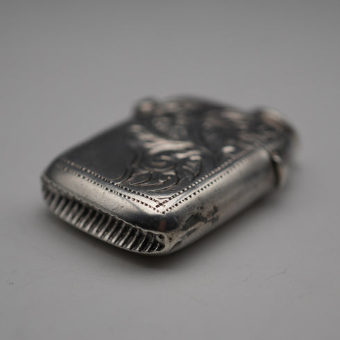 1899 British Antique Sterling Silver Small Vesta Case 11g S&A