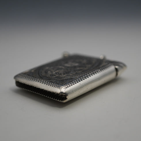 1904 British Antique Sterling Silver Vesta Case, 25g, Arthur Cook