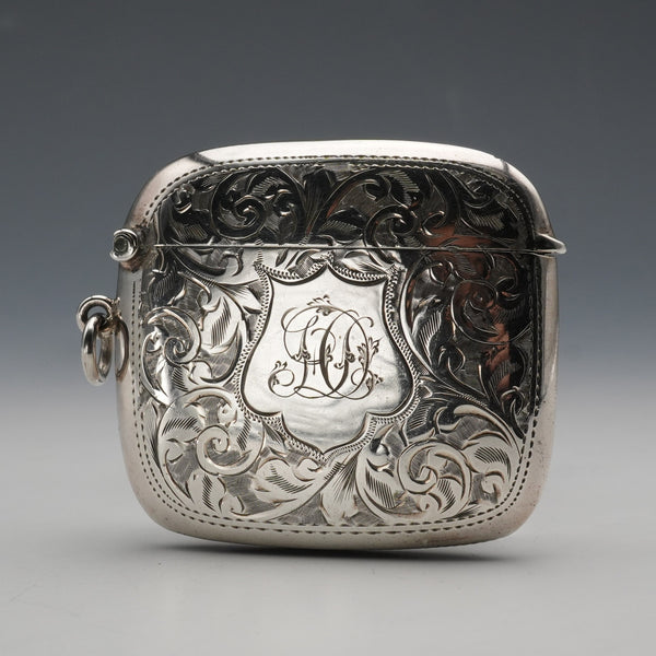 1914 British Antique Sterling Silver Vesta Case, 24g, Deakin & Francis