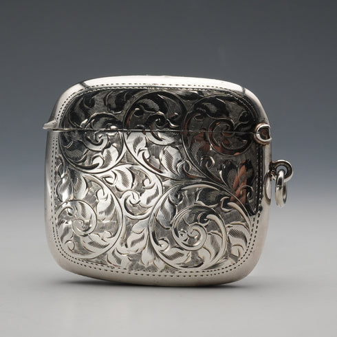 1914 British Antique Sterling Silver Vesta Case, 24g, Deakin & Francis