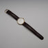 Reloj de pulsera para caballero, Garrard británico de alrededor de 1980, caja chapada en oro, mecánico de 17 rubíes, en buen estado de funcionamiento.