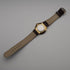 Reloj de pulsera para caballero, Garrard británico de alrededor de 1980, caja chapada en oro, mecánico de 17 rubíes, en buen estado de funcionamiento.