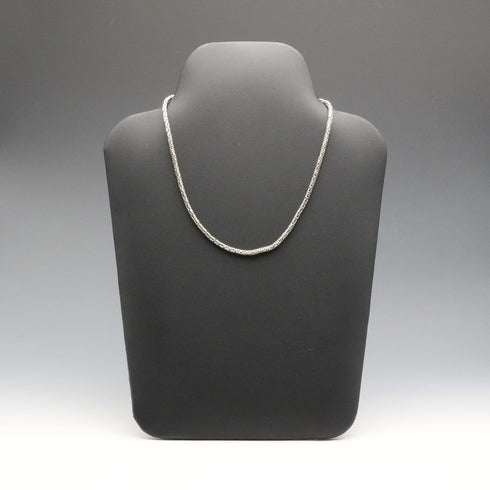 Collar de cadena bizantina de plata de ley vintage británica, 43 cm, 25 g