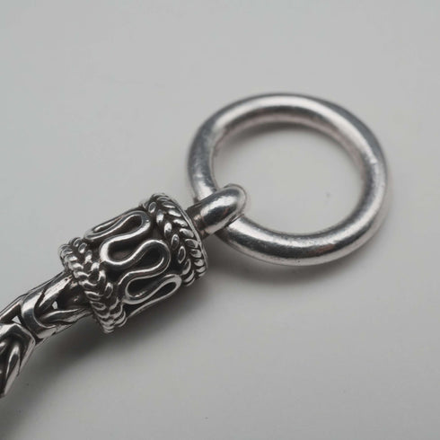 British Vintage Sterling Silver Byzantine Chain Necklace 43cm 25g