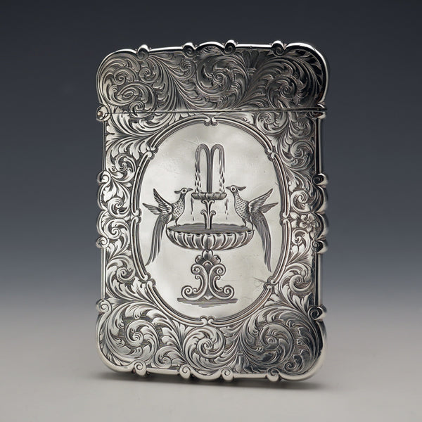 1852年 英國古董純銀名片盒 70g David Pettifer