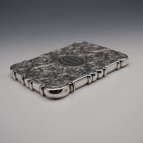 1852年 英国アンティーク 純銀製カードケース 70g David Pettifer