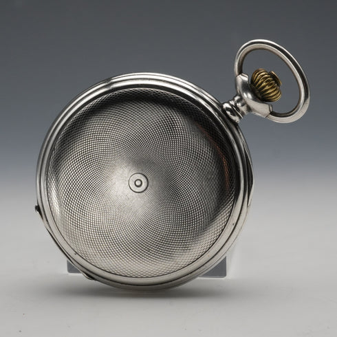 Reloj de bolsillo antiguo Zenith, circa 1919, plata 900, caja saboneta, diámetro 50 mm, en buen estado de funcionamiento.