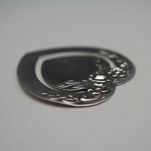 British vintage sterling silver heart-shaped bookmark, Harrison Brothers & Howson