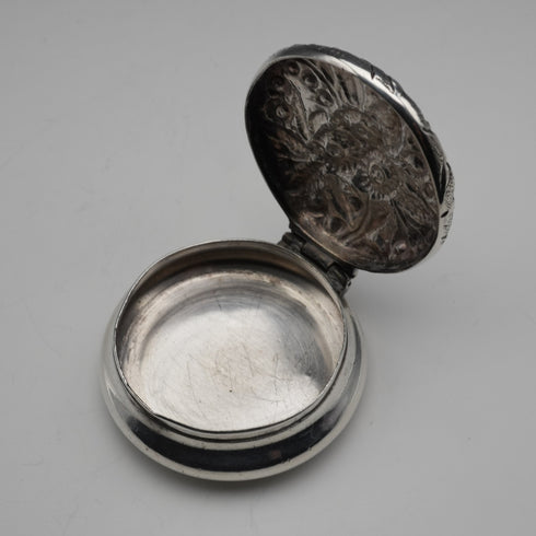c. 1893 American Antique Sterling Silver Pill Box/Trinket Box, 25g, S. Kirk & Son