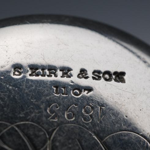 c. 1893 American Antique Sterling Silver Pill Box/Trinket Box, 25g, S. Kirk & Son