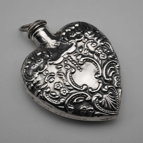 Vintage Sterling Silver Heart-Shaped Perfume Bottle