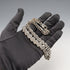 Collar de plata de ley vintage británico, eslabón pantera, 42 cm, 57 g