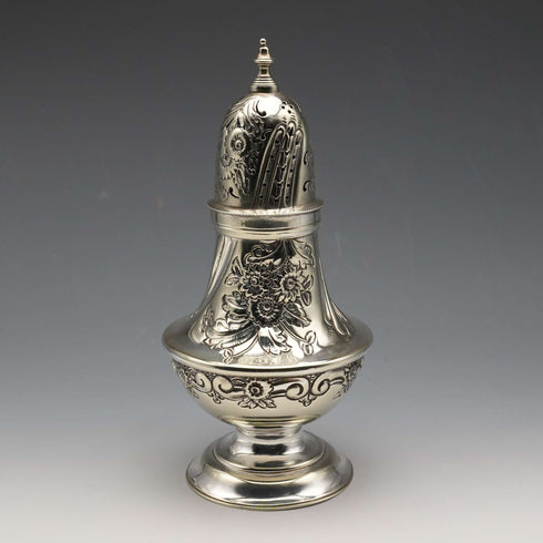 約1900年 英國古董鍍銀糖粉罐 John Sanderson