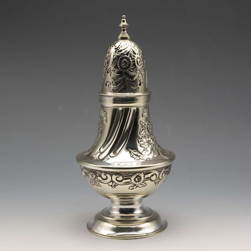 約1900年 英國古董鍍銀糖粉罐 John Sanderson