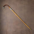 1914 British Antique Thunk Shaft Sterling Silver-Mounted Large-Curved Handle Walking Stick Cane 93 cm
