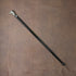 Italian Vintage Black Shaft Sterling Silver Dog Head Handle Walking Stick Cane 78cm