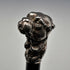 Italian Vintage Black Shaft Sterling Silver Dog Head Handle Walking Stick Cane 78cm