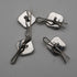 アンティーク K9ホワイトゴールド&白蝶貝 スタッズボタン 4個セット ケース入