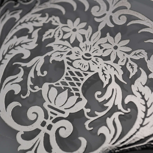 Plato de vidrio con recubrimiento de plata vintage de EE. UU., 25 cm de diámetro