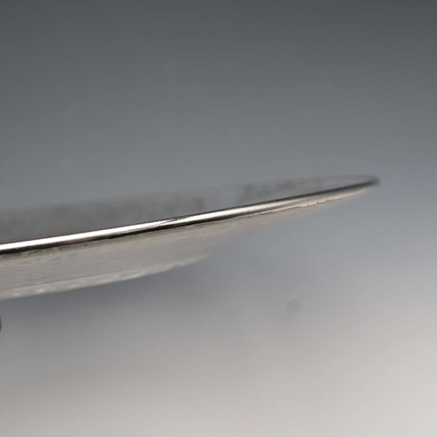 Plato de vidrio con recubrimiento de plata vintage de EE. UU., 25 cm de diámetro